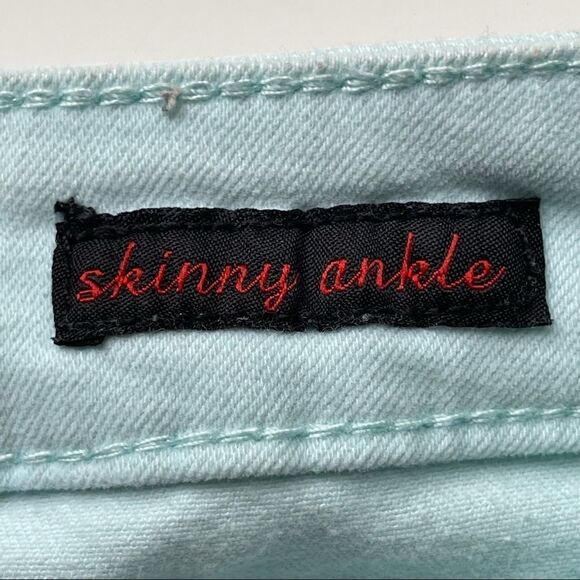 Earl's Skinny Ankle Jeans in Light Aqua, Size 6 - Picture 3 of 10